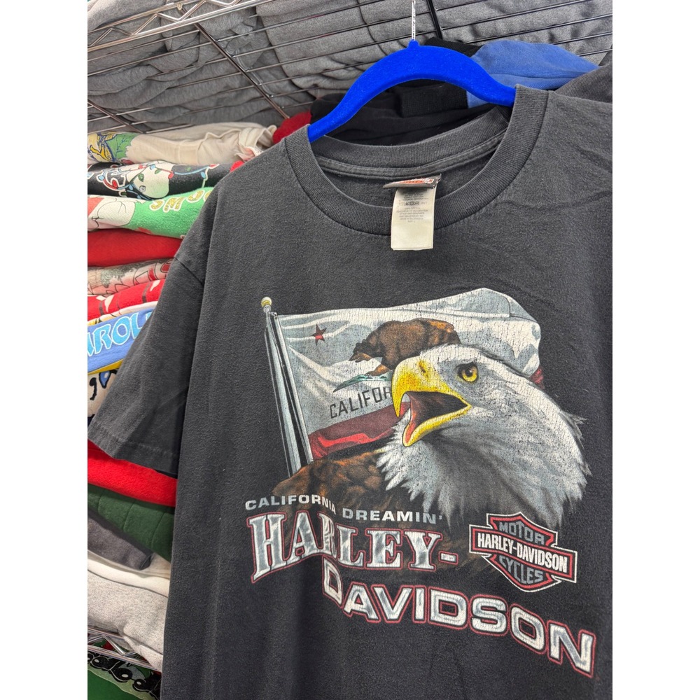 Harley-Davidson California Dreamin Eagle T-Shirt Mens Large Redwood Eureka CA